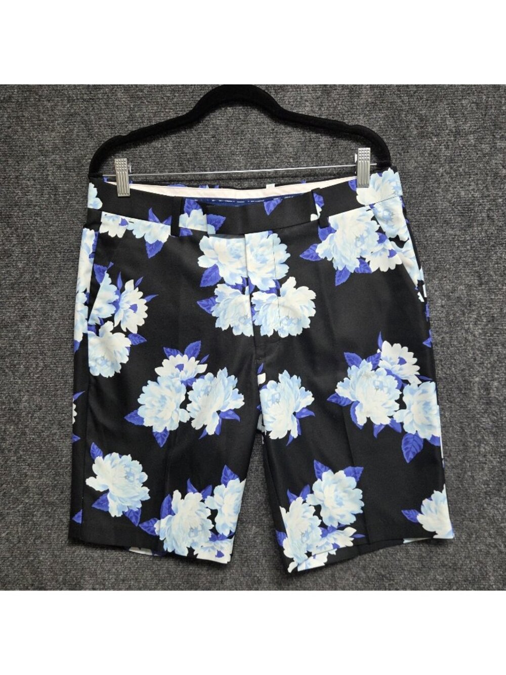 G/Fore Shorts Mens 33 Black Printed Floral Golf 9.5" Inseam Preppy Casual